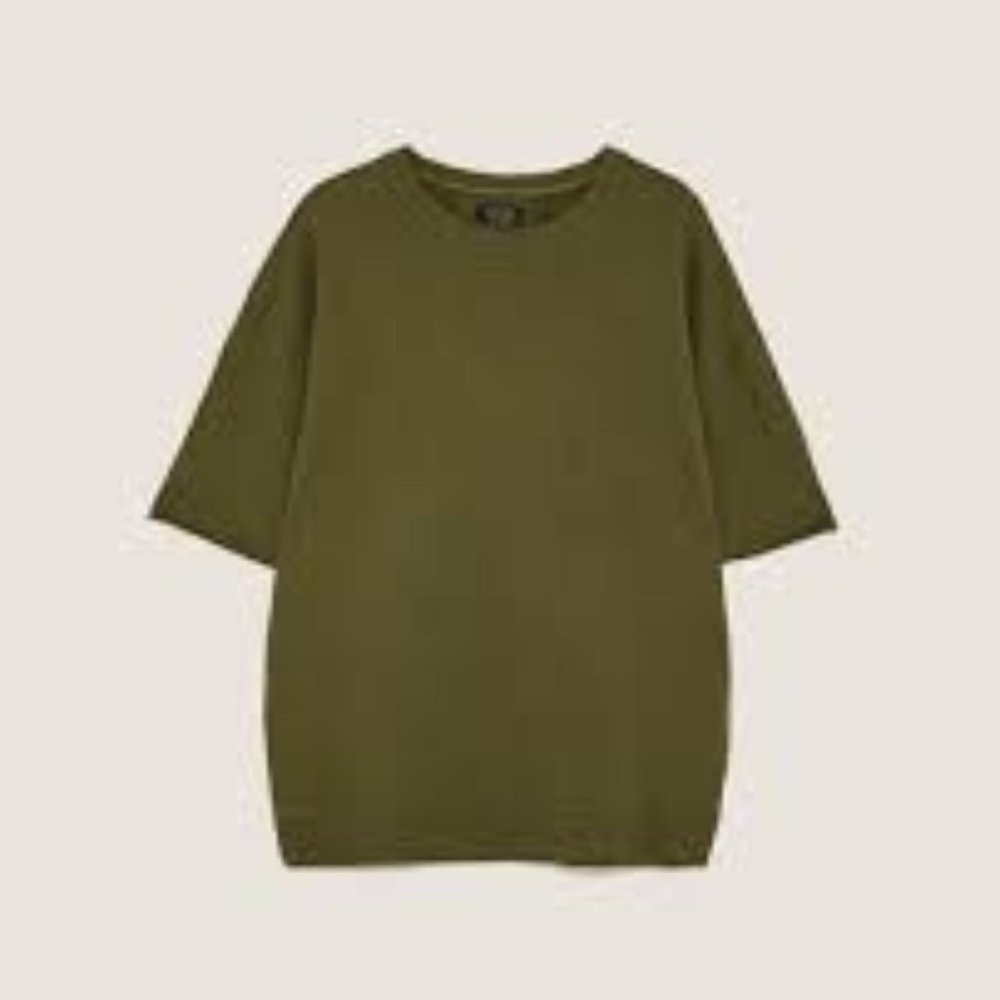 Zara Man Over Sized Sweatshirt Olive Green NWT - Picture 2 of 6